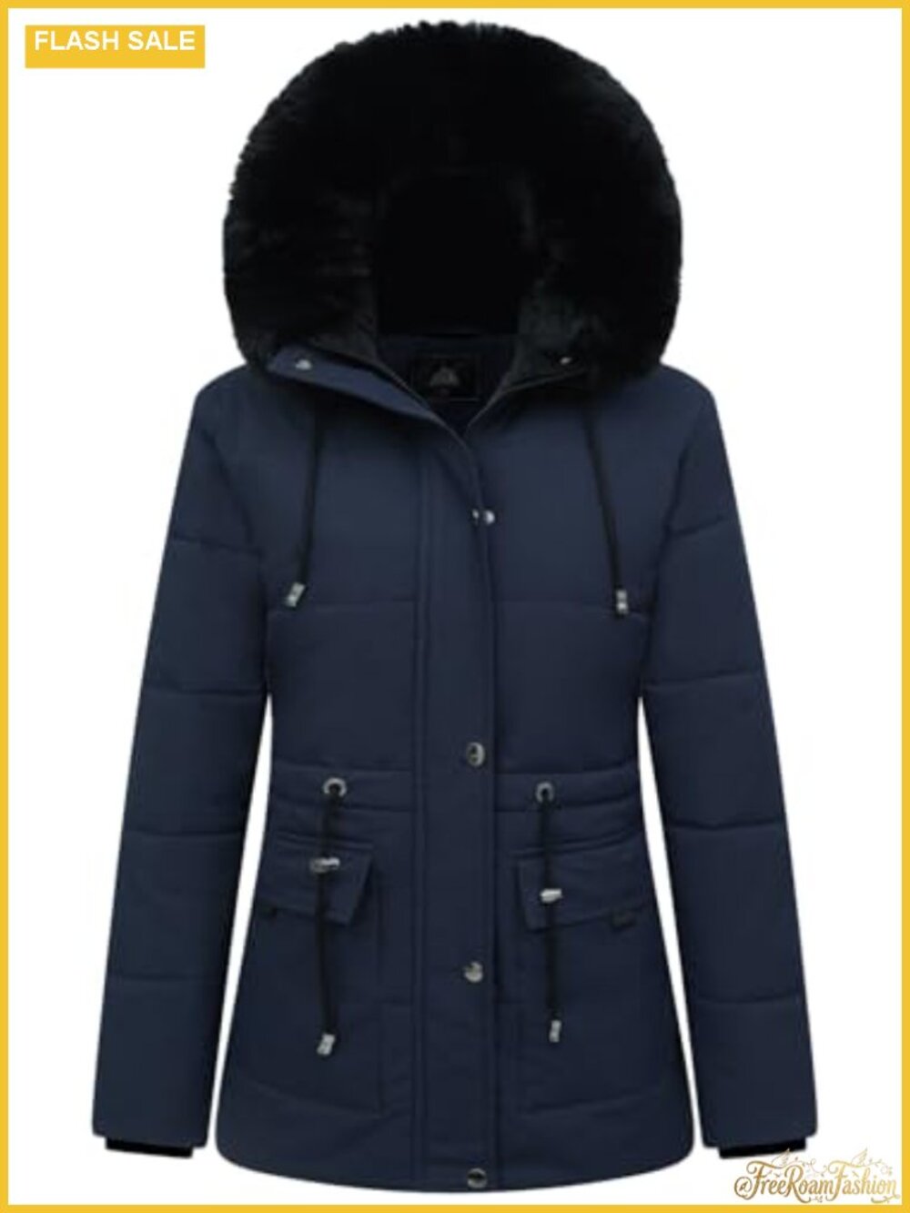 Women's Winter Puffer Coat Fleece Lined Down Jacket Hooded Warm